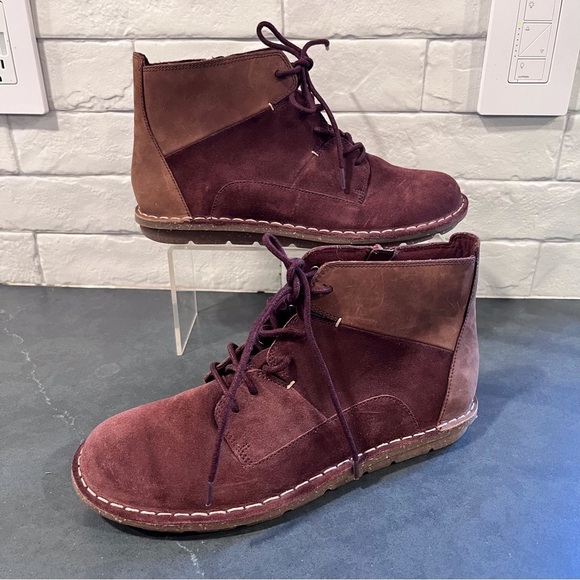 Clarks sz 8 Tamitha Key mahogany suede laceup ankle boots - Picture 5 of 13